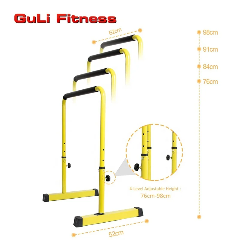 Home Gym Exercise Fitness Equipment Gymnastics Adjustable Push Up Stand Parallel Dip Bars Pull Up And Dip Bar Station