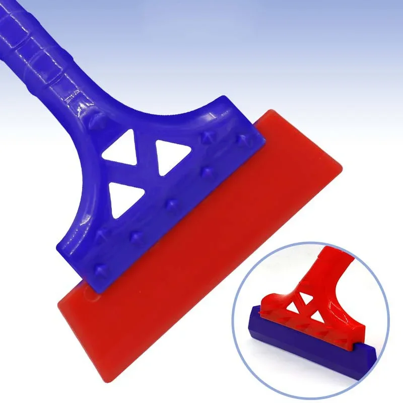 Long Handle Car Window Clean Scraper Soft Rubber Blade Squeegee Wiper Winter Windshield Snow Removal Shovel Tool