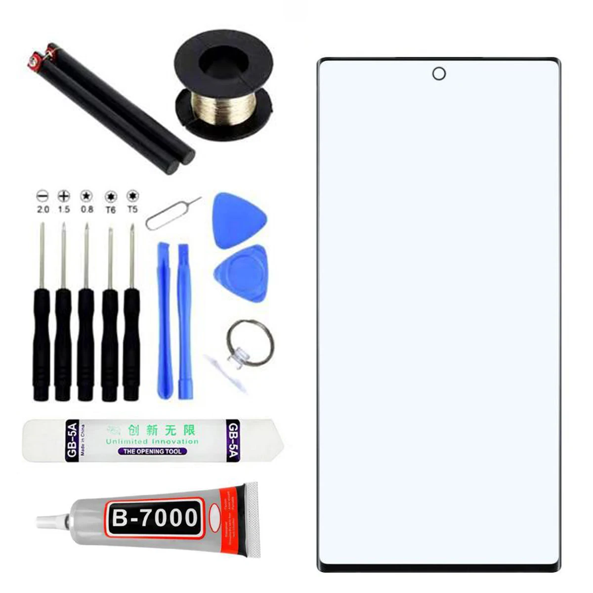 Lcd display replacement glass screen replacement touch screen digitizer replacement Black Ori Screen Touch Panel For Samsung Galaxy Note 10 plus Note 10+Front Outer Glass Replacement Repair Kit + B7000