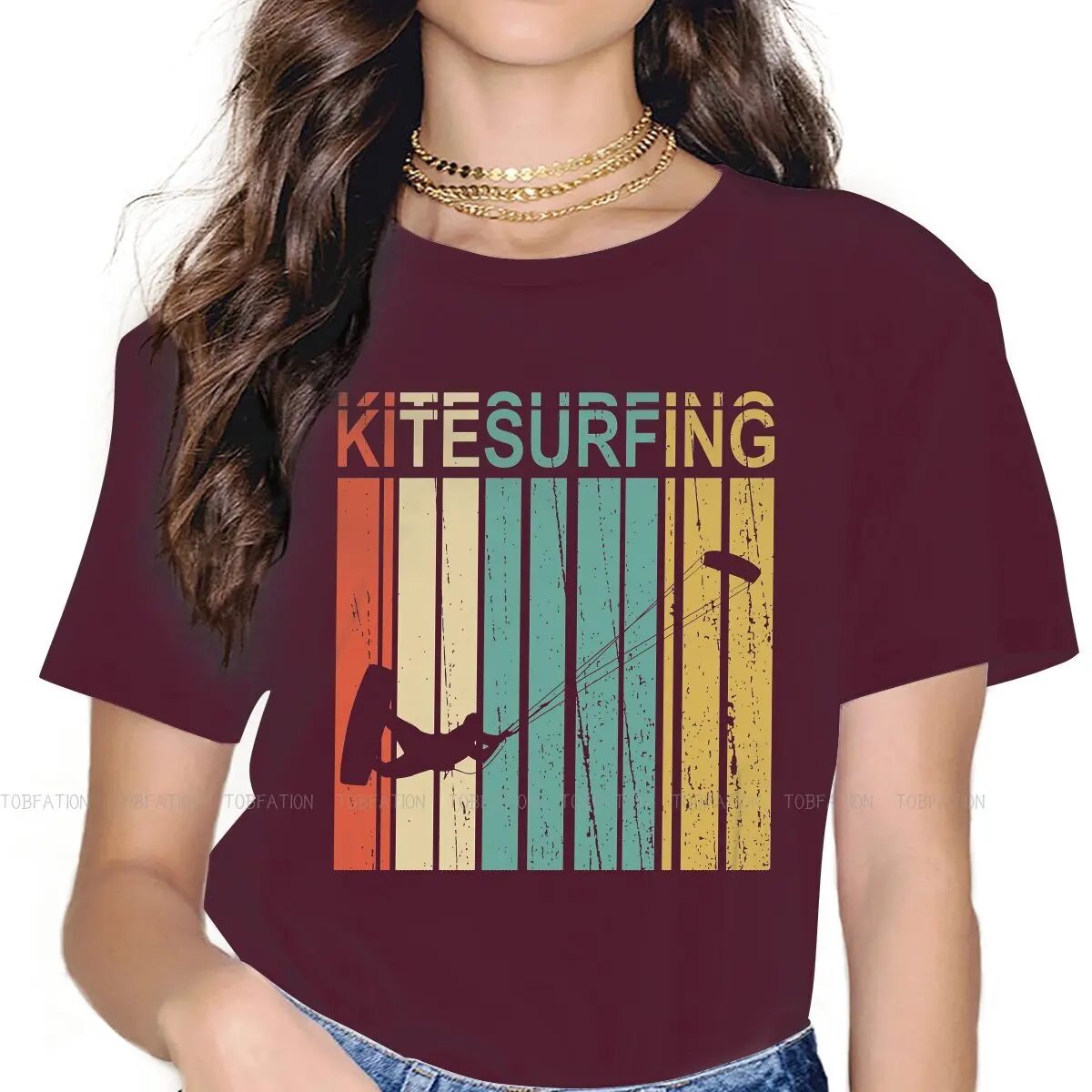 Per Ocean Addict 4Xl Tshirt Per Ragazza Kitesurf Kiteboarding Flysurf Kite Maglietta Grafica Di Alta Qualità Manica Corta Ofertas