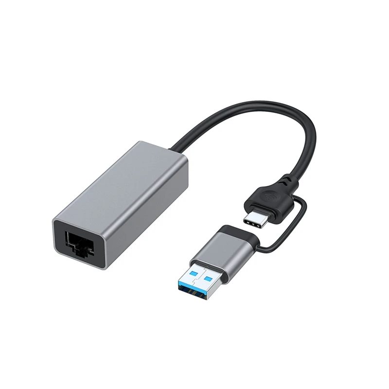 노트북 PC용 외부 유선 USB 3.0-이더넷 어댑터, USB C타입-RJ45 유선 네트워크 카드