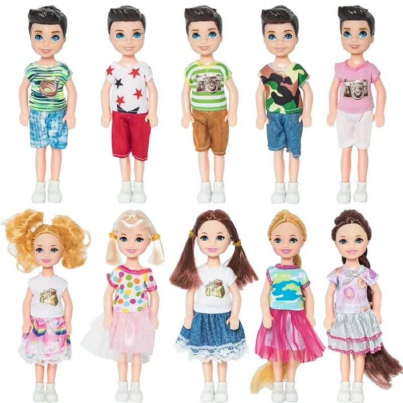 5 Inch Mini Kelly Doll Accessories Fashion Chelsea Doll Clothes Party Grown Outfits Kids Girls Toys for Children Birthday Gift