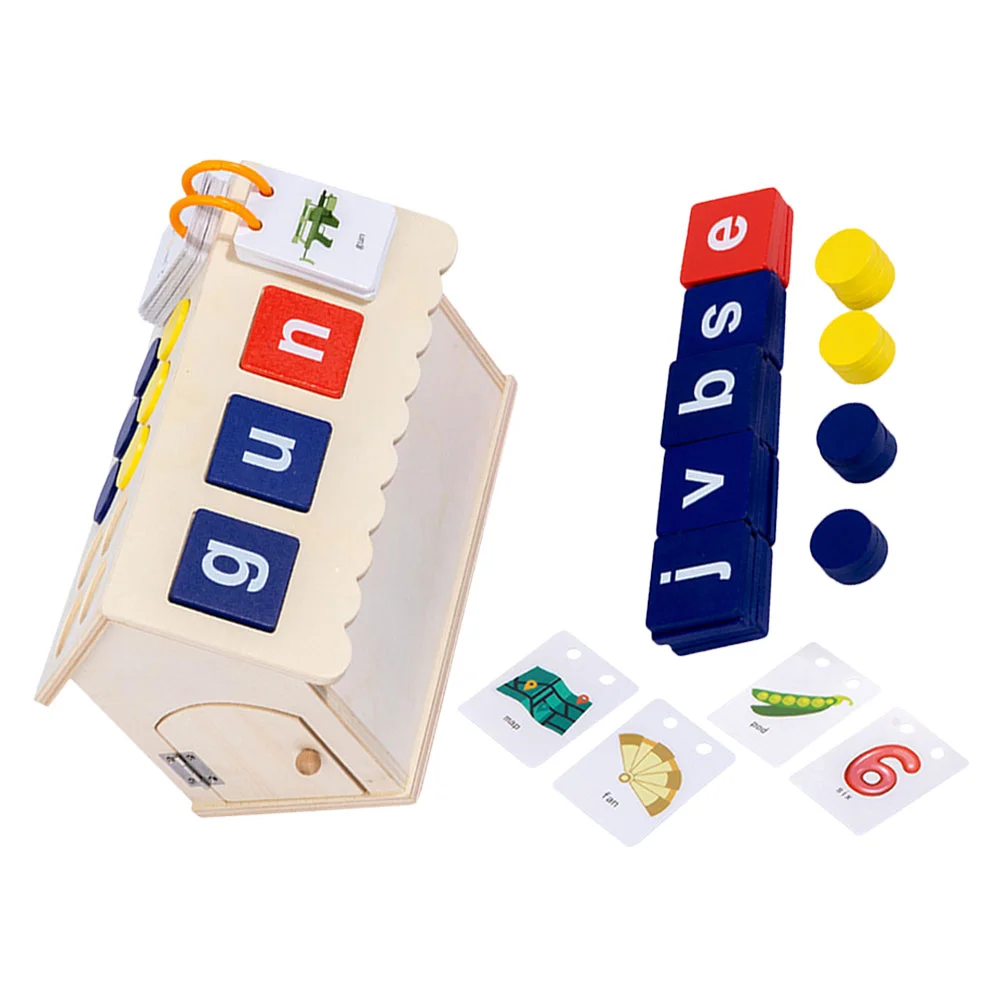 

1 set of English Letter Spelling Toy Kids Letter Cabin Shape Toy Alphabet Learning Toy