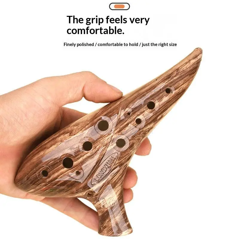 ocarina-instrument Massief Houten Ocarina 12 Gaten Ocarinas Instrumenten Legende Ocarina Fluit Professionele Muziekinstrumenten (Color : Six-hole