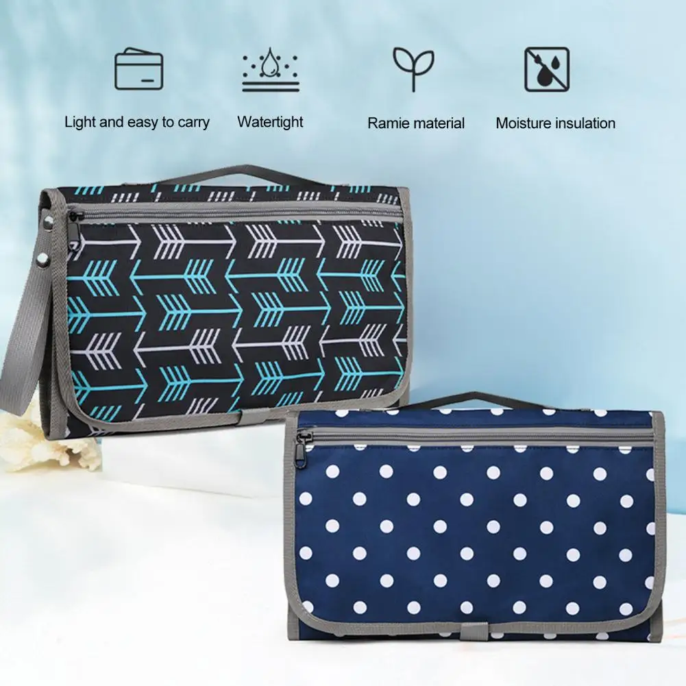 Travel-friendly Baby Changing Pad Diaper Bag Changing Pad with Storage Pockets Travel Diaper Bag with Waterproof for Baby