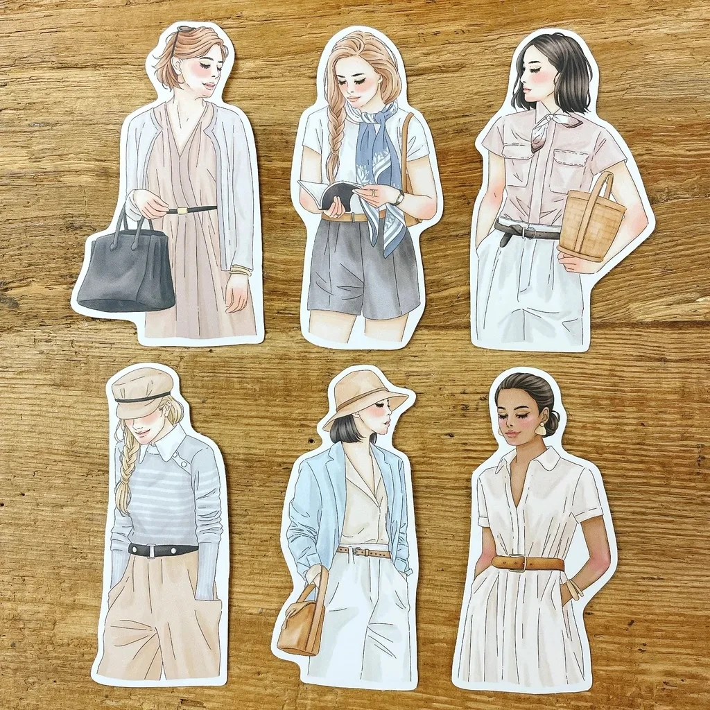 Windry R. X Listeninda Timeless Girl Sticker Set for Card Making DIY Scrapbooking Plan Decorative Stickers