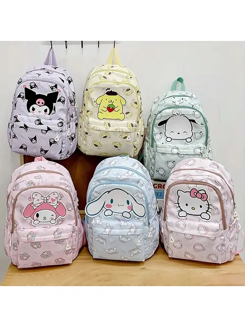 Sanrio Schoolbag Anime Kuromi Cinnamoroll My Melody Pochacco Student Backpack School Bag Large Capacity for Children Girls Boys