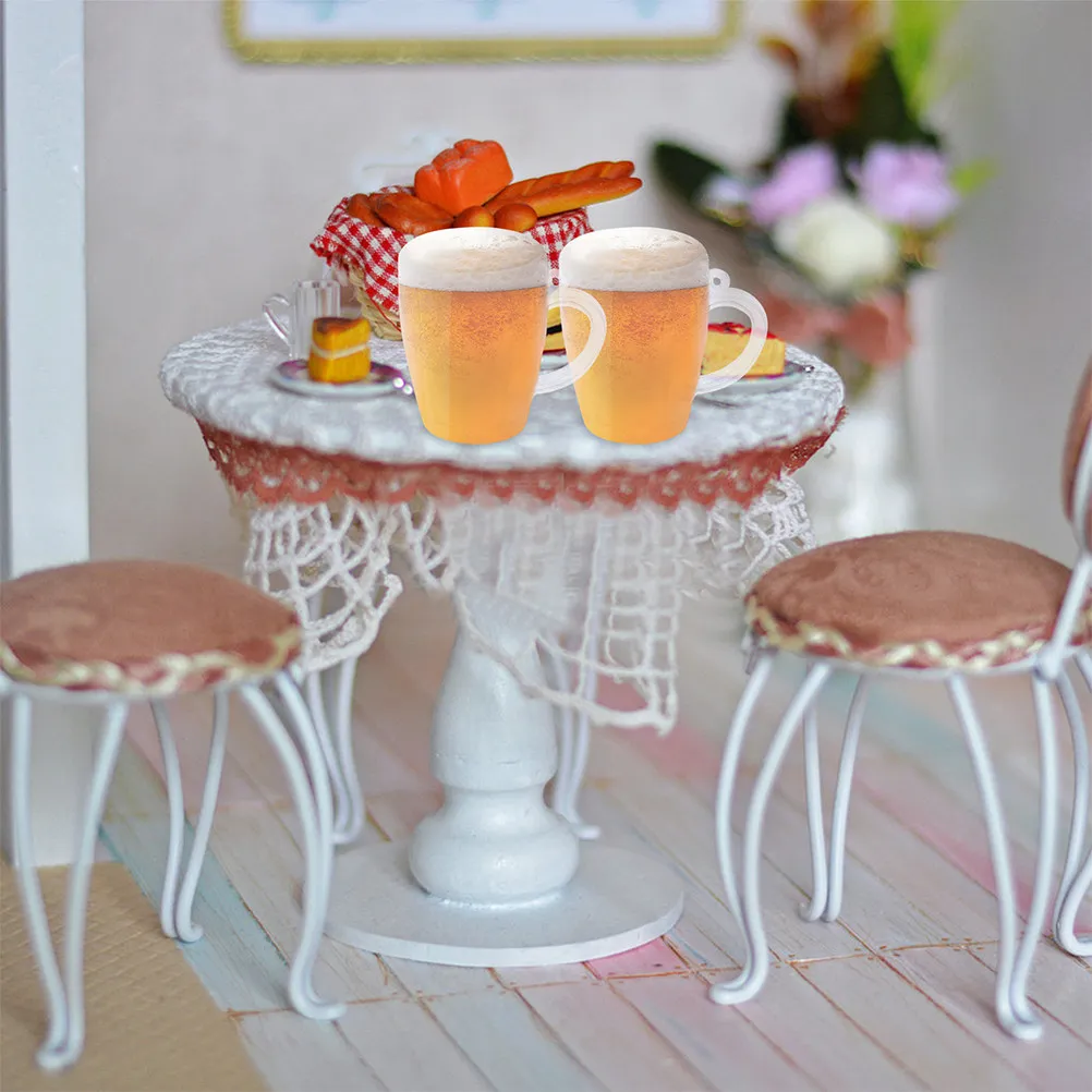 24Pcs 미니어처 맥주 컵 플라스틱 미니 장식 공예 용품 DIY 쥬얼리 만들기 주방 액세서리 미니어처 하우스
