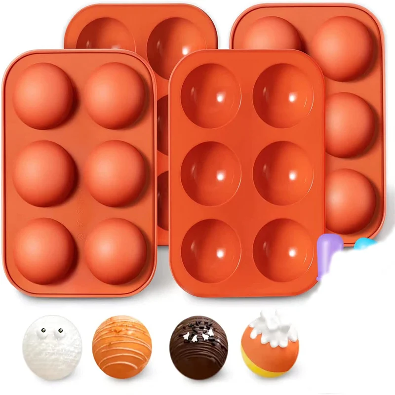 

Silicone Baking Mold 4Pcs Sphere for Baking 3D Bakeware Chocolate Half Ball Sphere Mold Cupcake Pan Cake DIY Muffin Kitchen Tool
