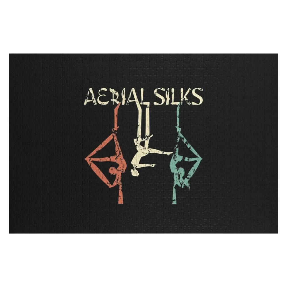 

Aerial Silk Aerial Yoga Aerialist Vintage Distressed Jigsaw Puzzle Personalized Name Diorama Accessories Puzzle