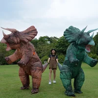 New Inflatable Dino T-Rex Spinosaurus Pterosaur Triceratops Adult Velociraptor Costume Mascot Cosplay Halloween. Women's Man Kid