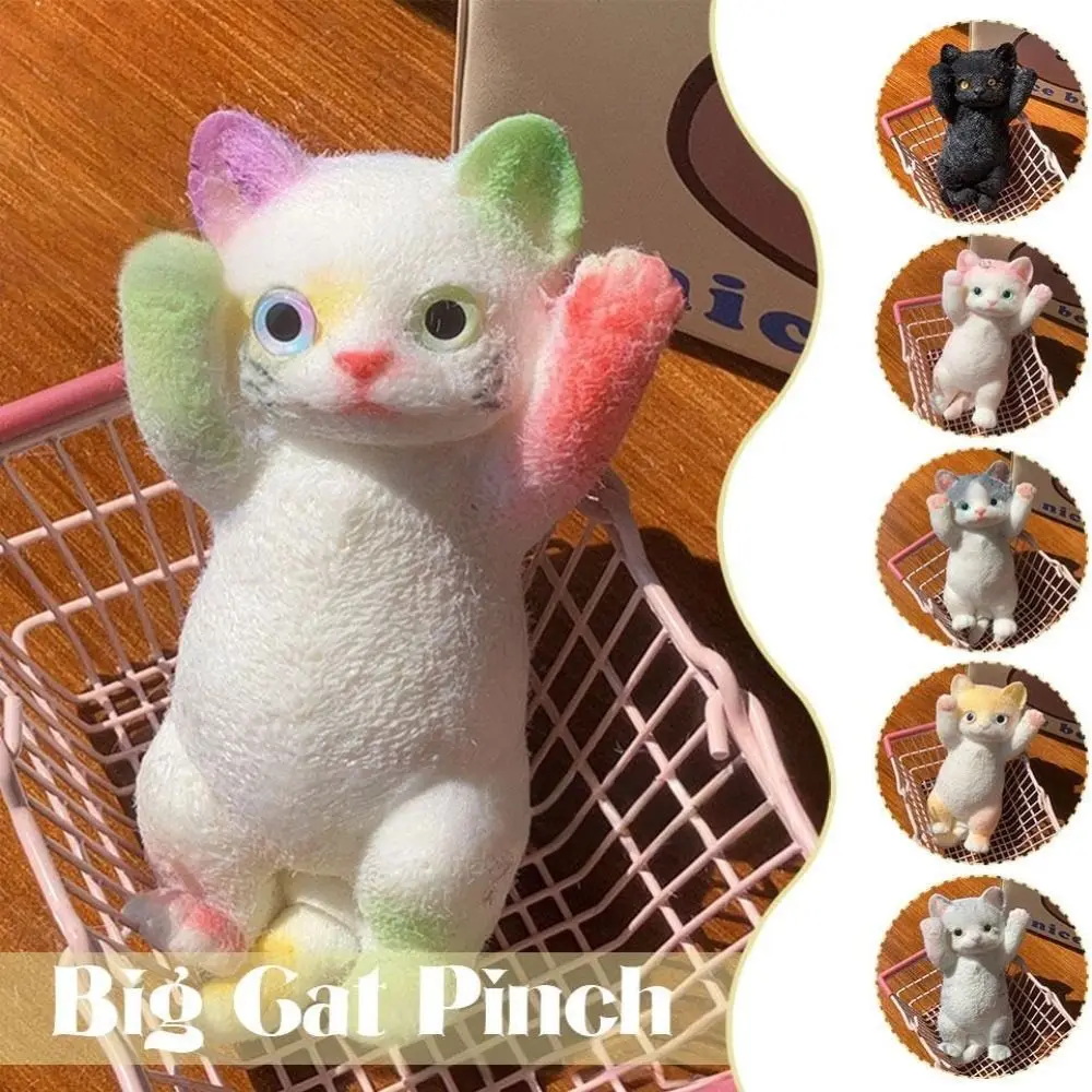 Relieving Stress Squeeze Toy Reducing Anxiety Cute Cat Pattern Squishy Cat Doll Portable Soft 4