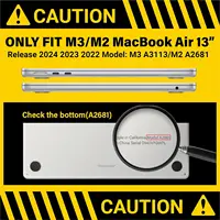 Laptop protective case suitable for MacBook Air 13 inch Case M3 A3113 M2 A2681, Hardshell Case  for Mac Air 13.6, Crystal Clear - Image 6
