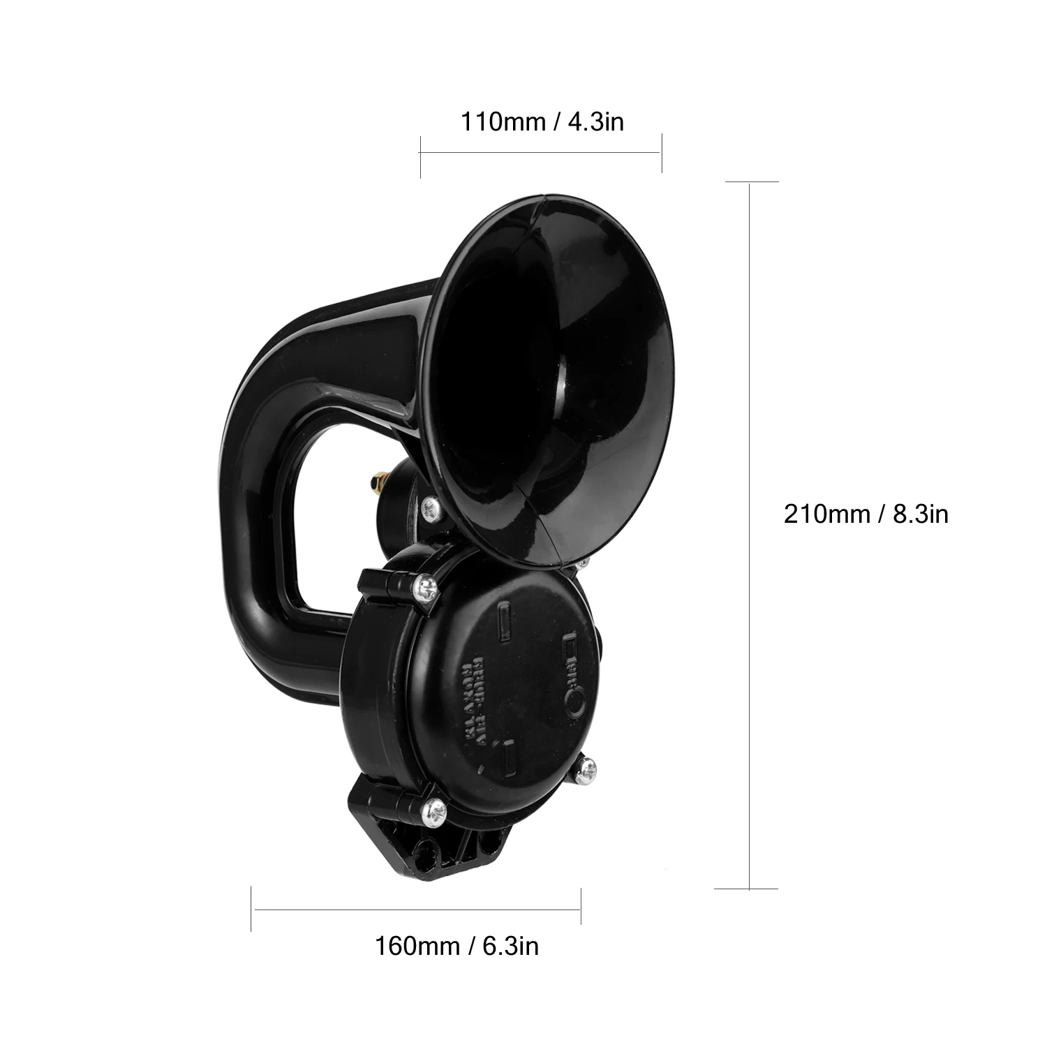 Truck 135db Loud Air Horn 12/24V SuperLoud Trumpet Air Horn with Electric Valve Flat for Auto Vehicle Trucks