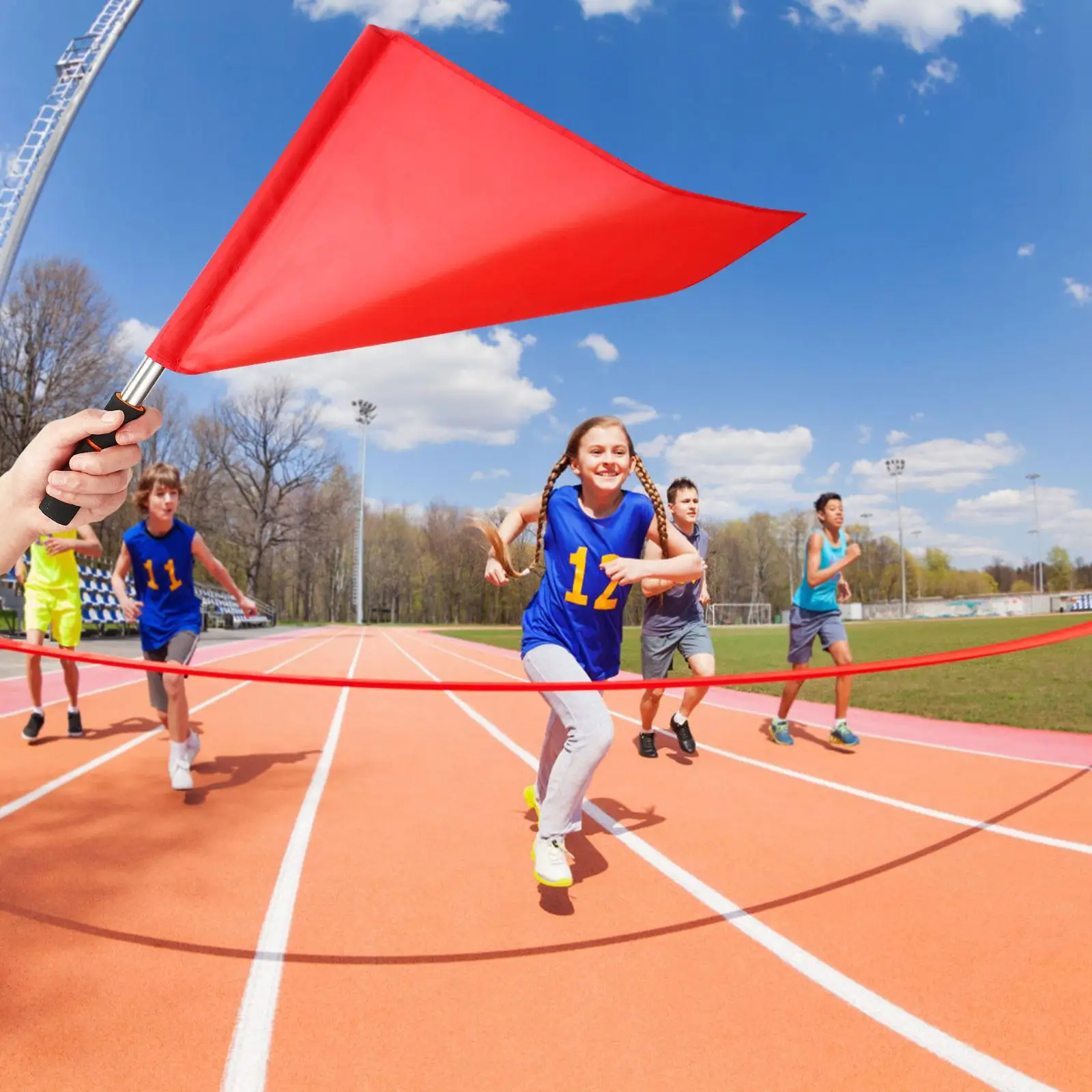 4 Pcs Referee Flags Flags Signal Hand Waving for Game Match Competition