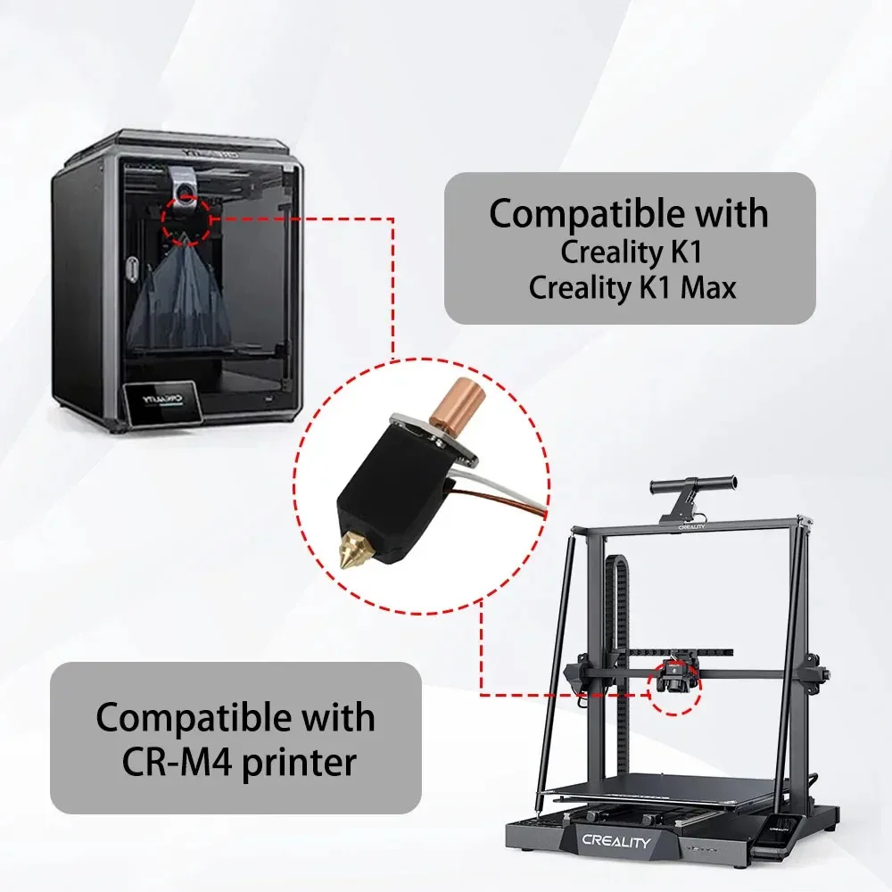Creality Hotend CR-M4 K1 K1 Max Hotend 키트, Creality K1 업그레이드 Hotend 깍지 도금 구리용 세라믹 히팅 블록