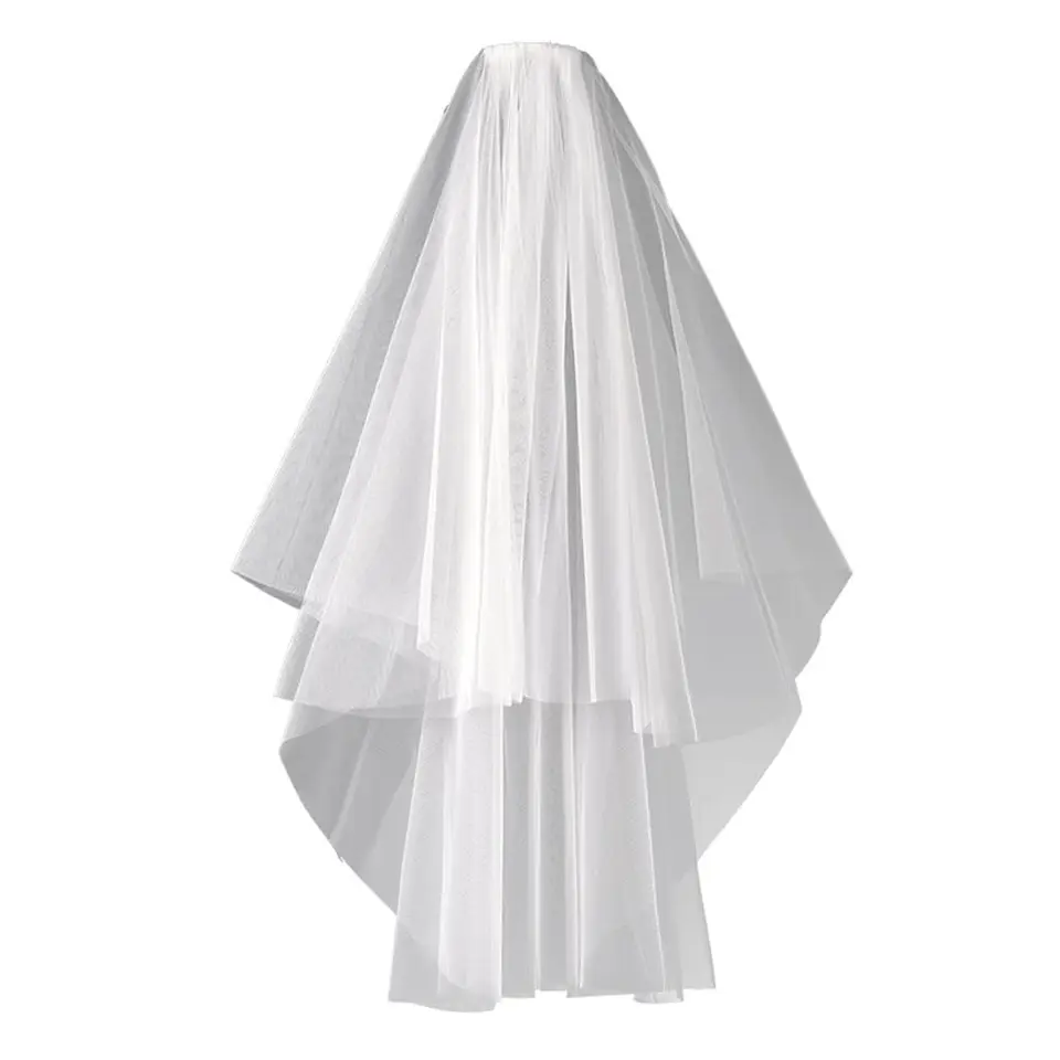 Elegant Two Layer Wedding Veil with Comb
