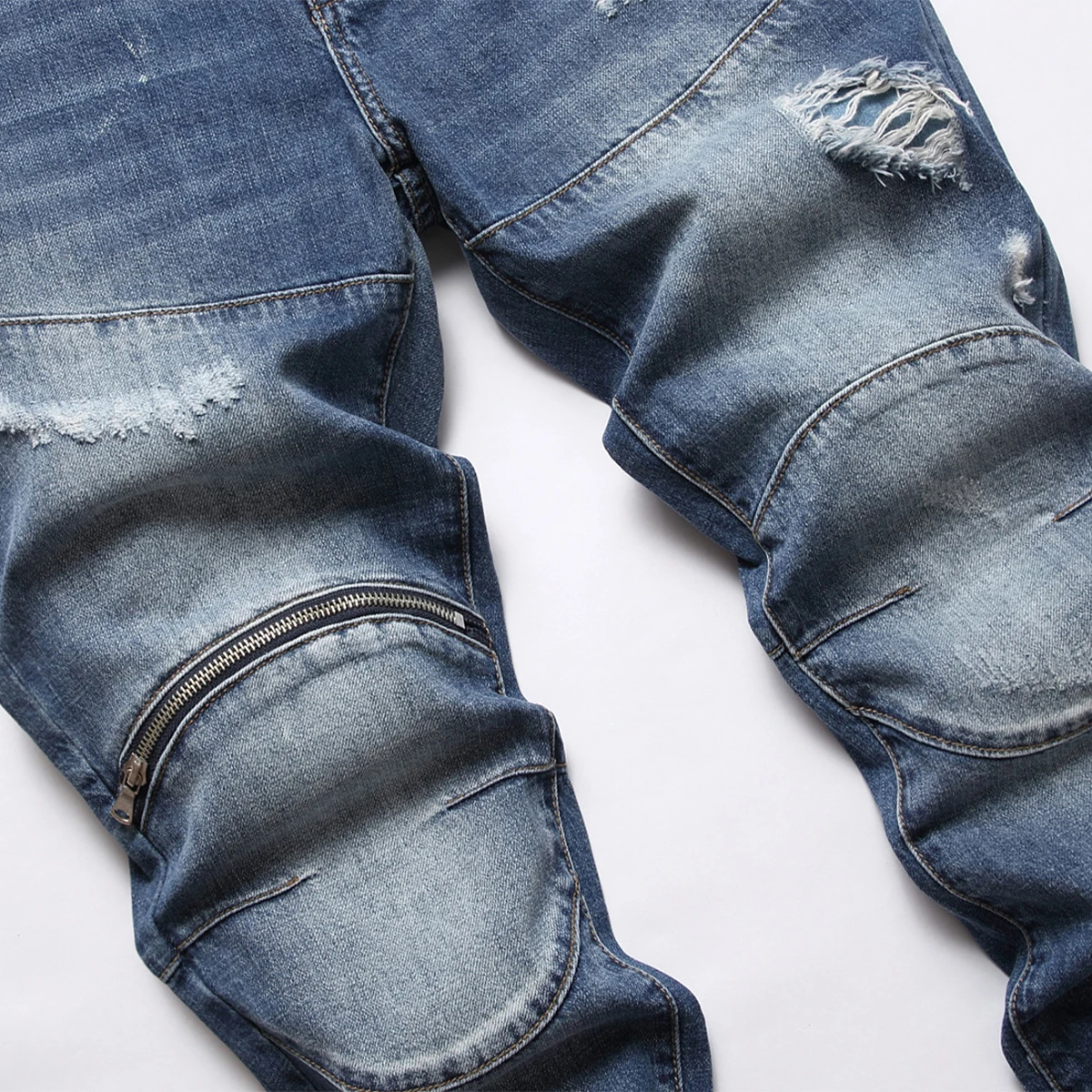 Fashion  New Classic Fashion High-End Vintage Patchwork Jeans Men's Casual Comfort High Quality Small Foot Pants