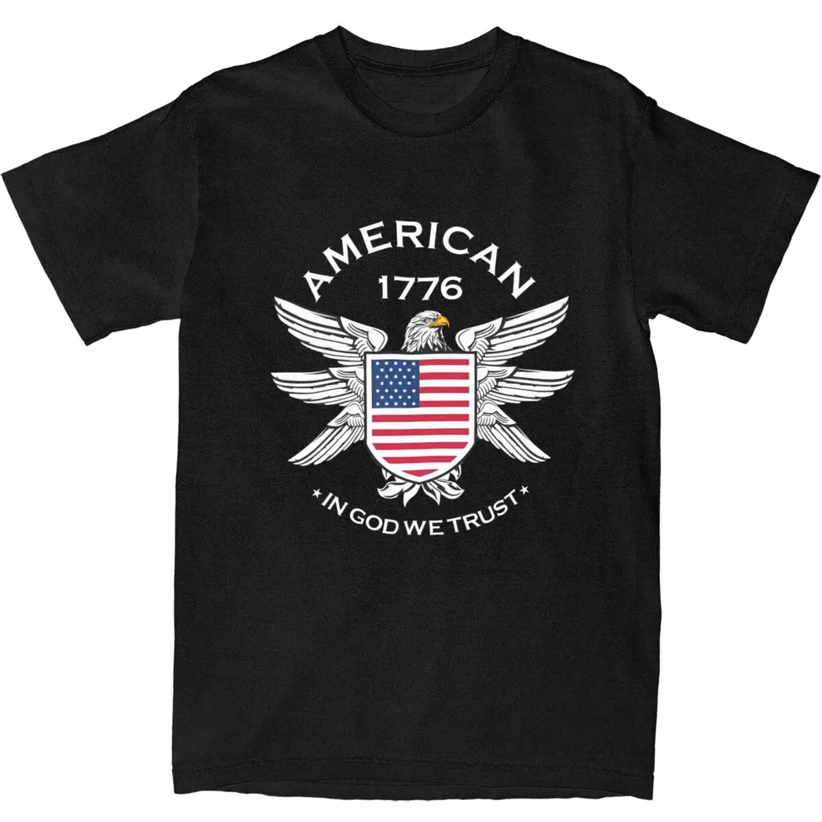 

Мужская футболка с надписью America 1776, хлопковые футболки, летняя Винтажная футболка с коротким рукавом и круглым вырезом, Повседневная футболка в стиле Харадзюку