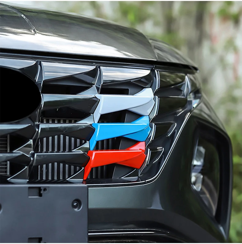 Für Hyundai Tucson NX4 2021 2022 2023 ABS Frontgrill Sportstreifen Grillabdeckungen Rahmen Autoaufkleber Zubehör – Detail 2