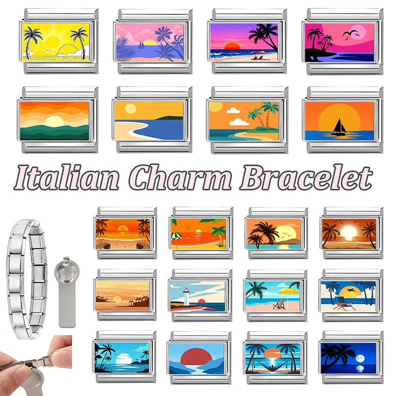 Brilliant 9MM Stainless Steel Bracelet Material Module