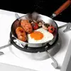 Oven Safe 304 Stainless Steel Frying Pan Professional Flat Bottom Nonstick Omelette Pan 12/16cm Small Open Skillet Home 2