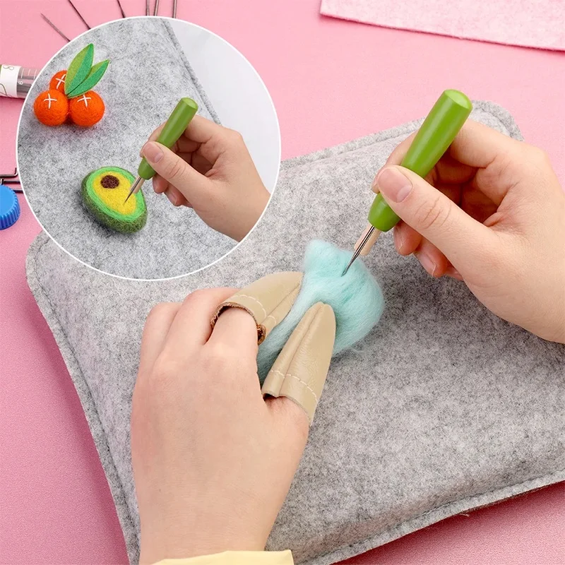 Needle Felting Painting Kit Needle Felting Kit Wool Felting Kit BUDDUR Multicolor Wool Felting Needles Kit With Storage Bottle For Dolls Making DIY Handmade Craft Accessories Tools Set