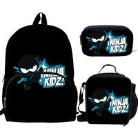 Cute Cartoon N-NINJA KIDZ Child School Backpack With Thermal Cooler Lunch Box Pencil Bags School Bags for Boys Girls Best Gift 1