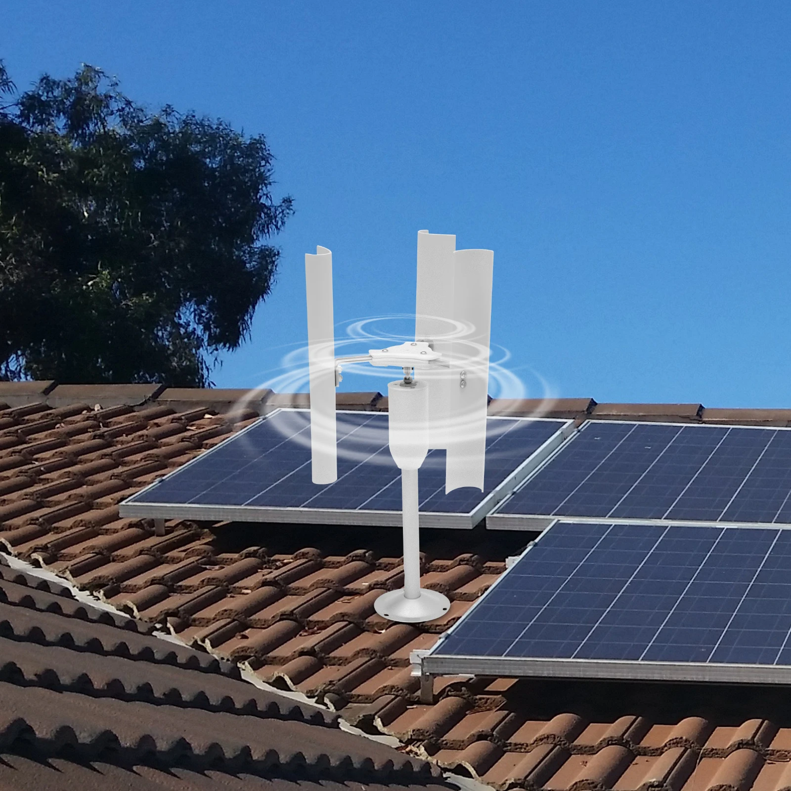 20W 12V Vertical Axis Wind Power Generator Wind Turbine 3-Phase Permanent Magnet Motor 9.84ft/s Start Wind Speed for DIY Power