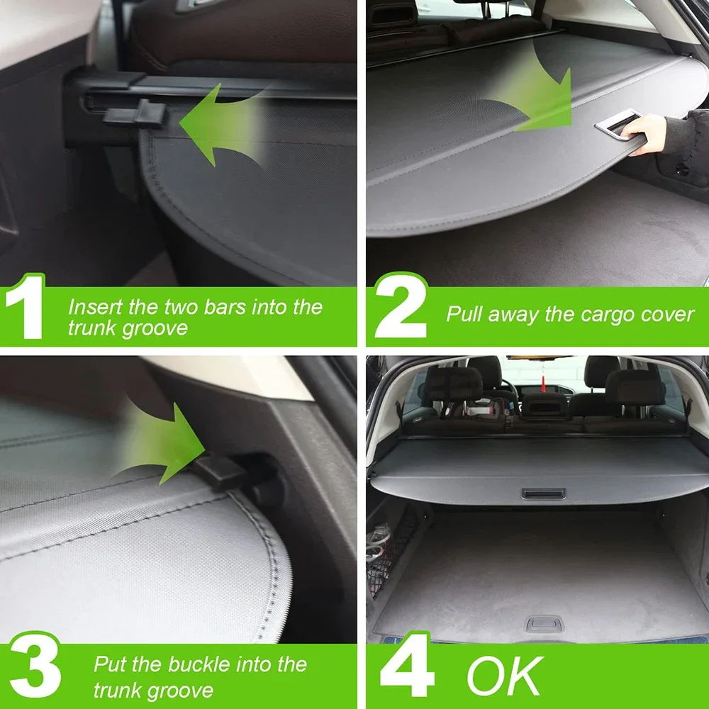 BEVO Cargo Cover for Kia Sorento- Retractable Rear Trunk Security Shade Shield Tonneau Cover Luggage Privacy Screen