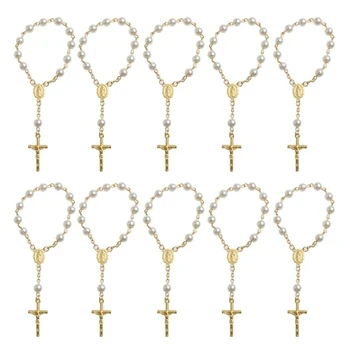 10/20/50pcs Baptism Rosary Beads Finger Baptism Rosaries Bracelet Jewelry Gift 1