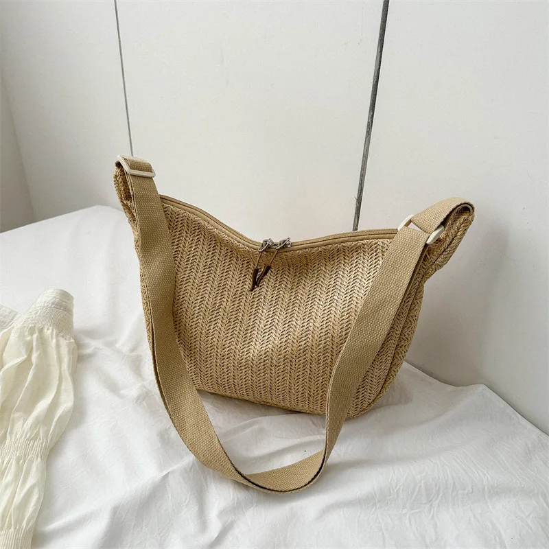 

2023 New women's shoulder bag Fashion woven bag Handbag Shopping bag large capacity simple commuter Tote bag