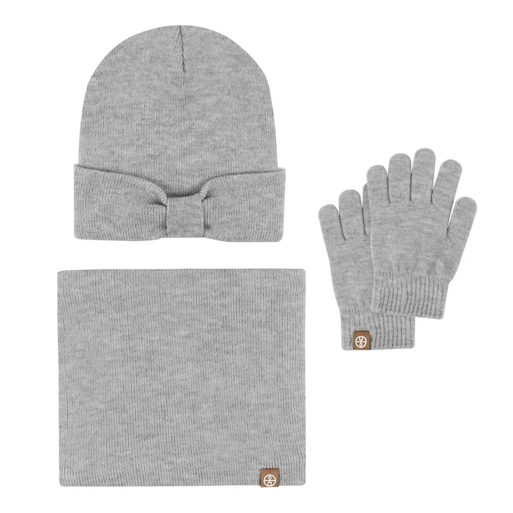 مجموعات وشاح وقفاز محبوكة للأطفال ، قبعة قوس لطيفة...