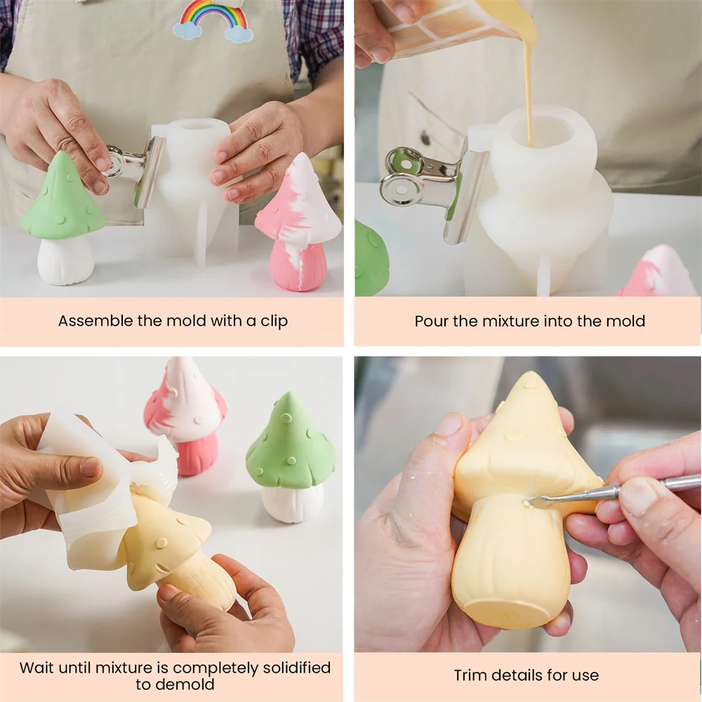 Moldes de resina de hongos de 5 estilos, moldes para manualidades de  fundición de resina epoxi, moldes de resina epoxi de silicona para  decoración del ..., image size:1000x1000