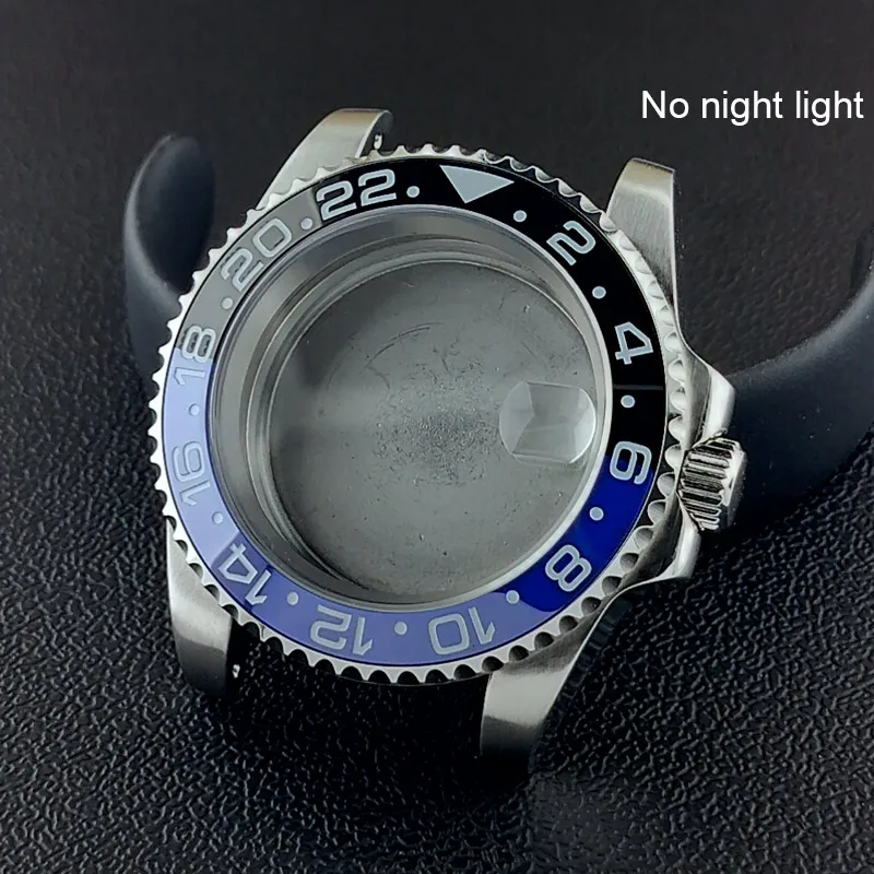 40MM Sapphire Glass GMT Bidirectional Rotation Watch Case with Accessories