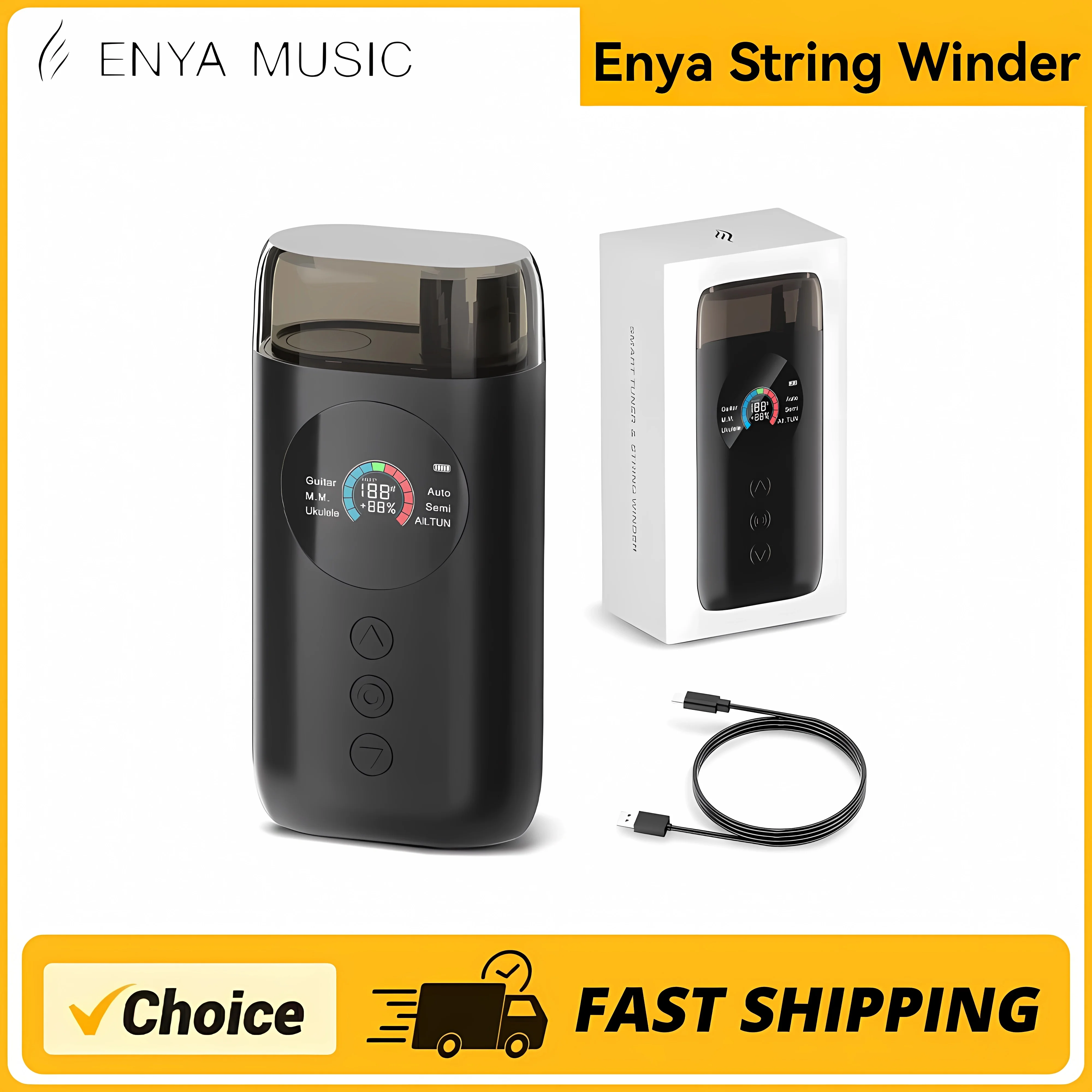 Enya smart automatic guitar tuner full color lcd screen metronome