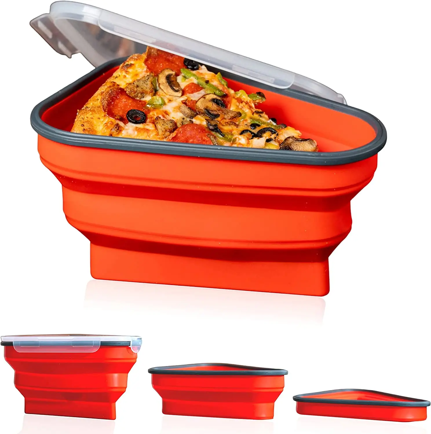 1pc Pizza Storage Container Collapsible Pizza Slice Container With