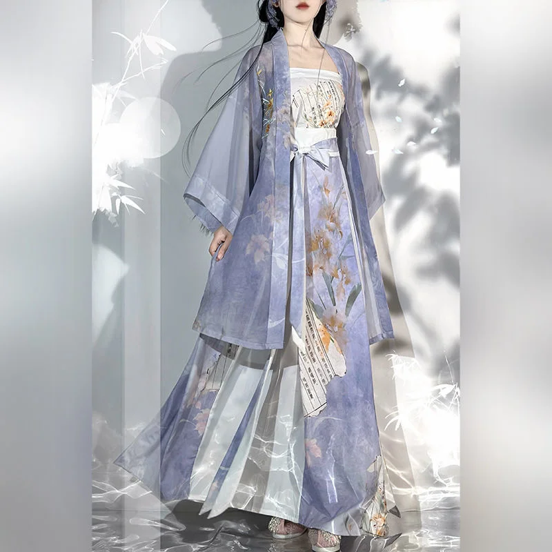 

Shiqi (Shihua) Hanfu Female Song System Long Jiaozi Hanging Strap San Jian Skirt National Style Daily Commuting Xian Xia Style