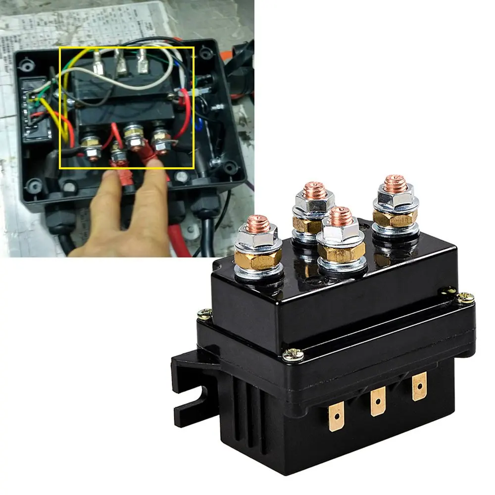 Relais/Contacteur 500A 24V Pour Treuil électrique - Compact, étanche - Compatible 4x4, ATV, UTV, SUV - Pour Tout Treuil