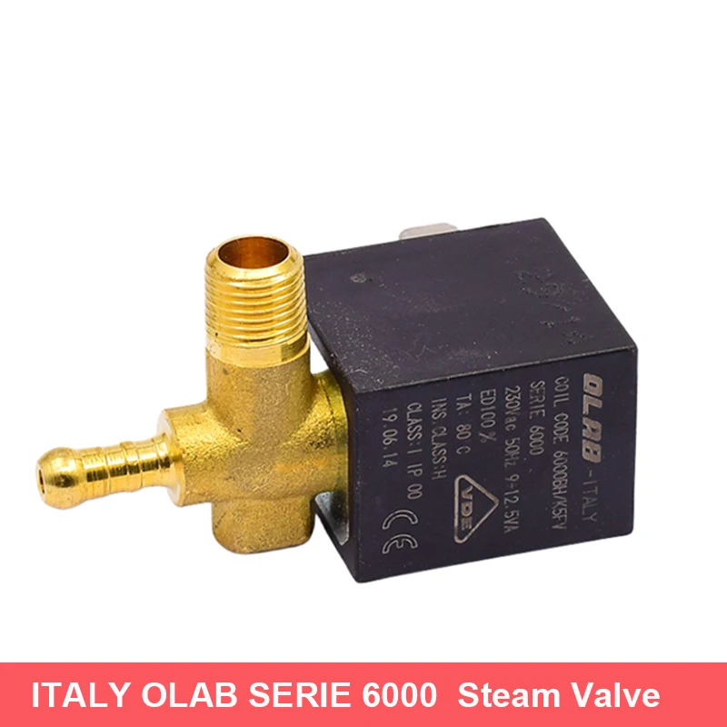 Italia Olab Serie 6000 Ac220V 230V Mini Ottone Vapore Aria Acqua Valvola Di Flusso Normalmente Chiusa N/C Macchina Per Caffè Elettrovalvola