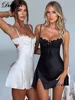 Dulzura Sexy Ruched Sleeveless Backless Side Slit Bodycon Mini Short Dresses For Women Club Birthday Party Summer Y2K Clothes 5