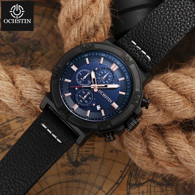 OCHSTIN 2024 hot models creative nylon series when sports fun men's quartz watch multifunction quartz movement watch