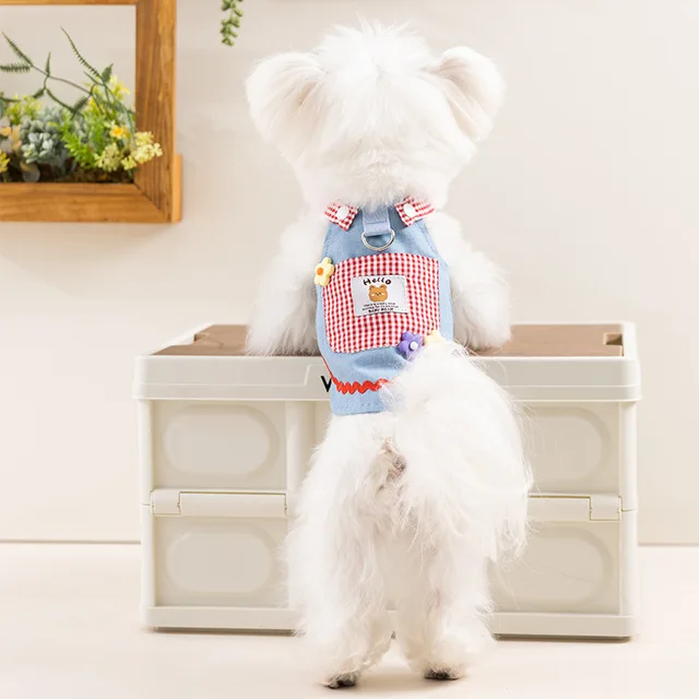 New 2025 Dog Clothes Denim Dress Lightweight Spring Outfit for Small Medium Dogs Teddy Pet Fashion Apparel Pet Dog Clothes 2