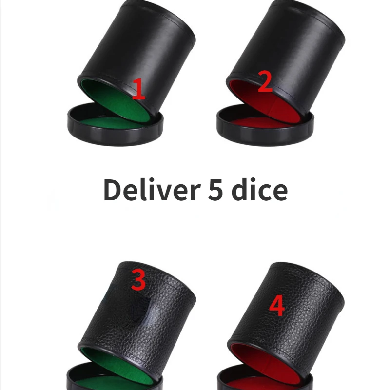 Velvet Silencer Leather Sieve Cup Dice Set Bar Silent Sieve Cup With Base Dice 1Pcs