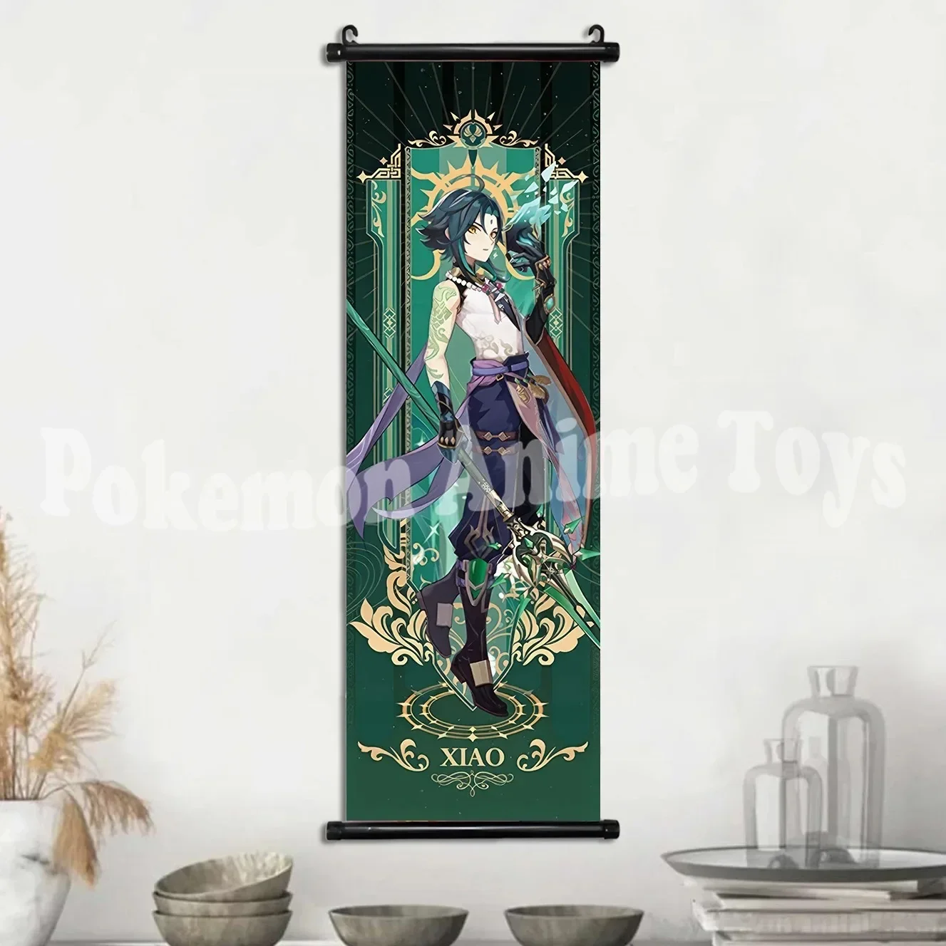 Vibrant Genshin Impact Anime Wall Art Canvas Scroll - Home Decor & Gift