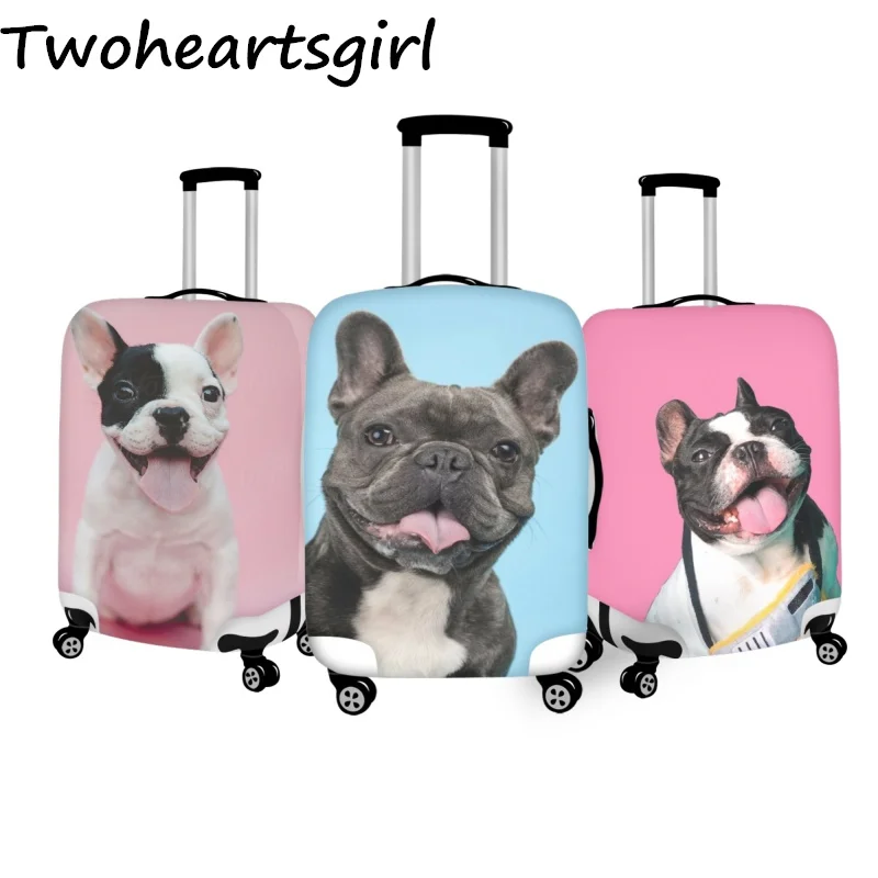 

Twoheartsgirl Cute French Bulldog Pattern Travel Luggage Cover Removeable Baggage Protective Sleeve Anti-scratch Suitcase Covers