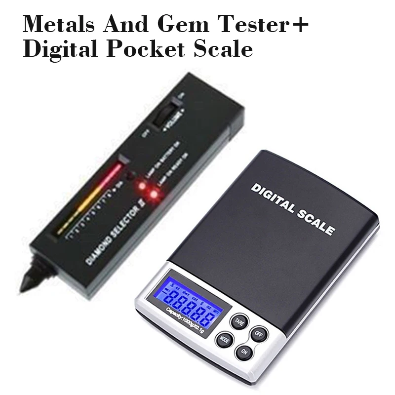 

New Digital Pocket Jewelry Scale + Portable Diamond Tester Selector Jeweler Tool Set
