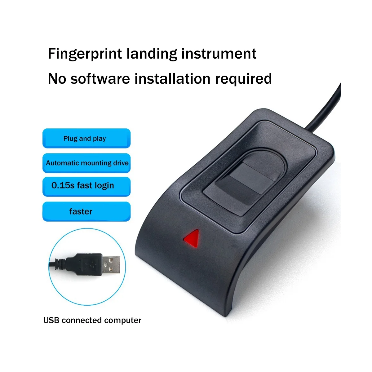 USB Fingerprint Reader Computer Fingerprint Recognition Boot Software Lock Fingerprint Reader for Laptop Desktop