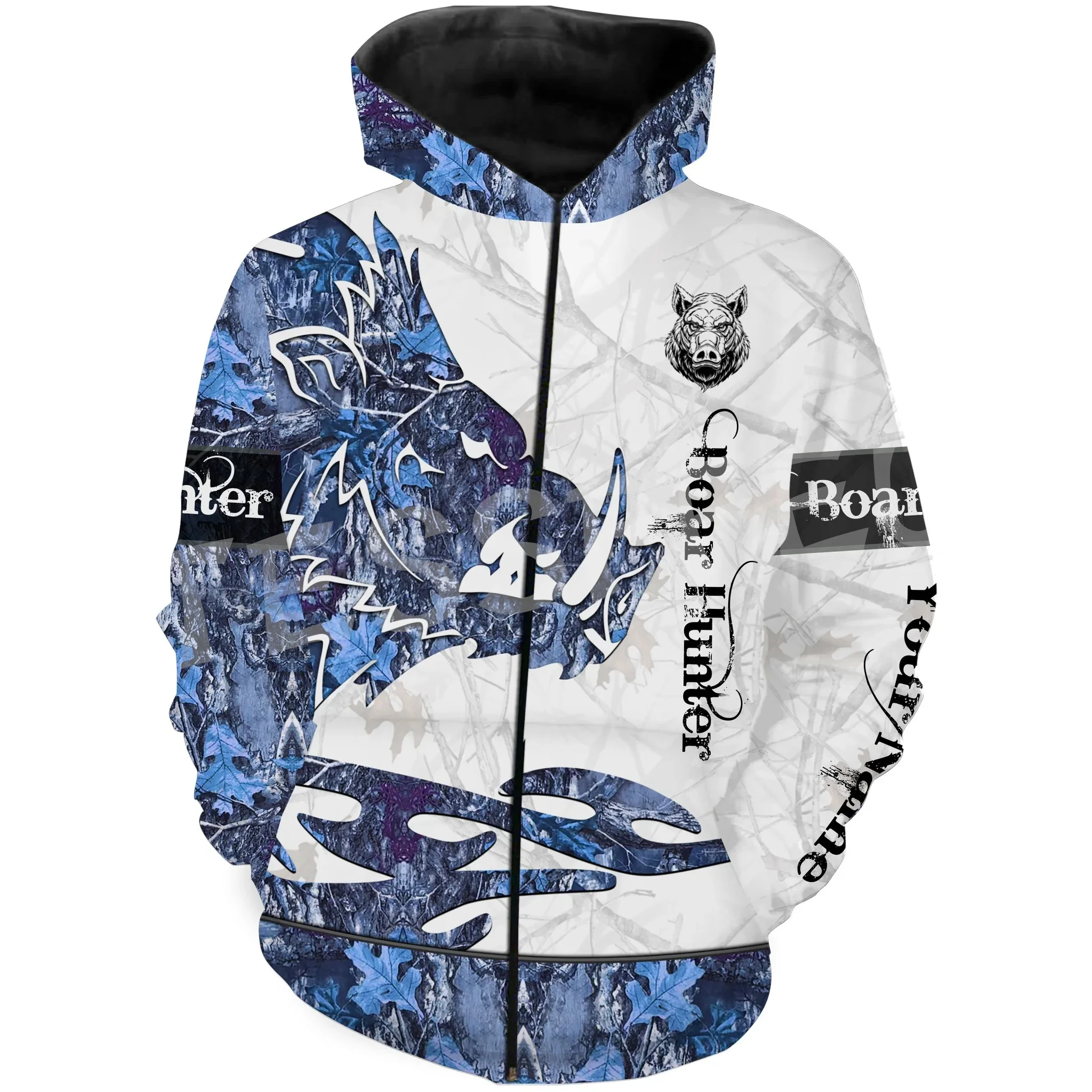 NewFashion Custom Name Boar Hunting Camo Hunter Tattoo 3DPrint Harajuku Pullover Streetwear Unisex Casual Funny Jacket Hoodies M