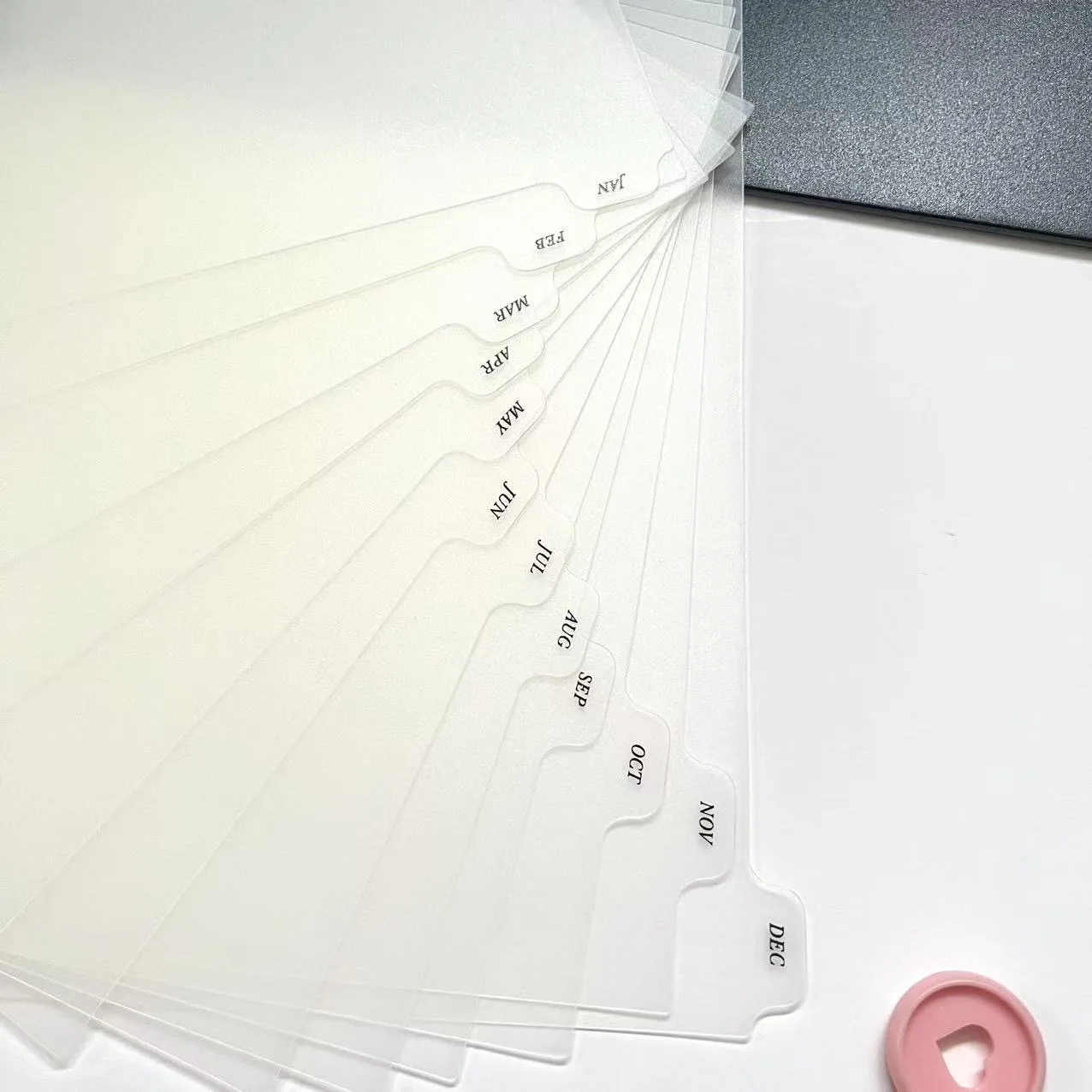 A5 Loose Leaf Monthly Tabbed Index Dividers for Binders and Notebooks